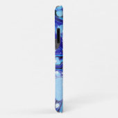 Retro Blues Abstracte vloeiende kunst Case-Mate iPhone Case (Achterkant/rechts)