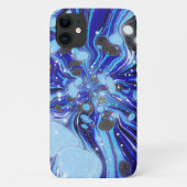 Retro Blues Abstracte vloeiende kunst Case-Mate iPhone Case (Achterkant)