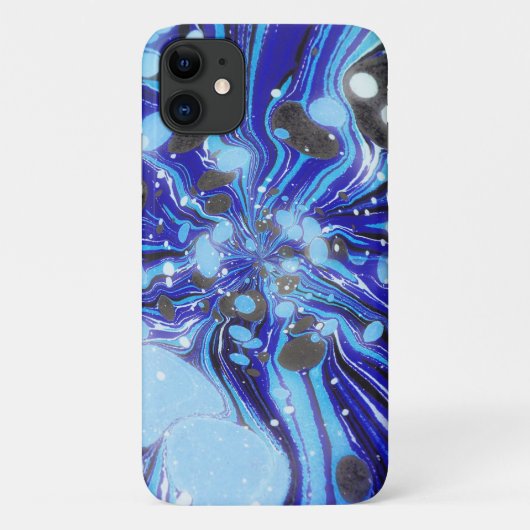 Retro Blues Abstracte vloeiende kunst Case-Mate iPhone Case (Achterkant)