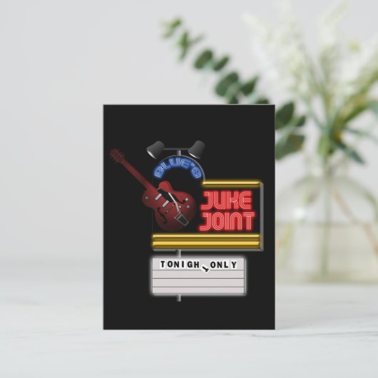 Retro Blues Juke Joint Briefkaart (Staand voorkant)