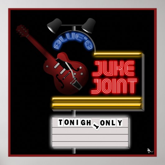 Retro Blues Juke Joint Poster (Voorkant)
