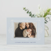 retro blues moderne doodle foto lijst Adoptie Aankondiging (Staand voorkant)