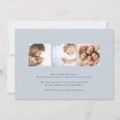 retro blues moderne doodle foto lijst Adoptie Aankondiging (Achterkant)