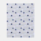 Retro blues strepen en vierkanten fleece deken (Voorkant)