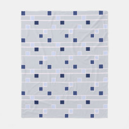 Retro blues strepen en vierkanten fleece deken