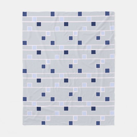 Retro blues strepen en vierkanten fleece deken (Voorkant)