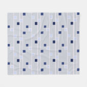Retro blues strepen en vierkanten fleece deken (Voorkant (Horizontaal))