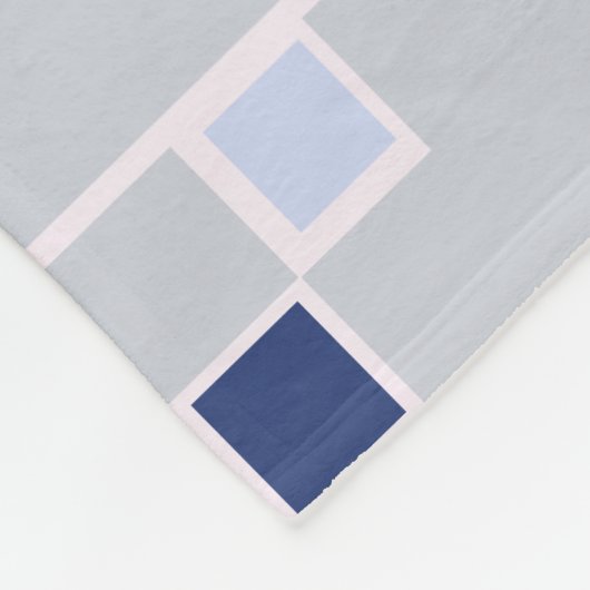 Retro blues strepen en vierkanten fleece deken (Hoek)