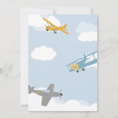 Retro Blues Vliegtuig Tijd vliegt Eerste Verjaarda Kaart (Achterkant)
