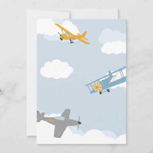 Retro Blues Vliegtuig Tijd vliegt Eerste Verjaarda Kaart (Achterkant)