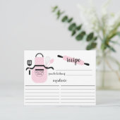 Retro Blush Apron Kitchen Tools Recipcard Briefkaart (Staand voorkant)