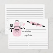 Retro Blush Apron Kitchen Tools Recipcard Briefkaart (Voorkant / Achterkant)