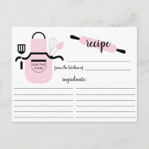 Retro Blush Apron Kitchen Tools Recipcard Briefkaart