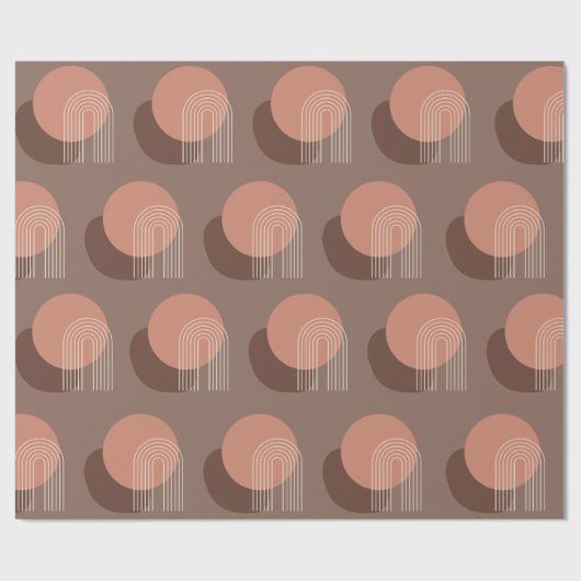 Retro Blush Brun Sunset Cadeaupapier (Vlak)