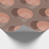Retro Blush Brun Sunset Cadeaupapier (Hoek)