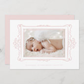 retro blush moderne doodle foto lijst Adoptie Aankondiging (Voorkant / Achterkant)