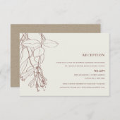 RETRO BLUSH OFF WHITE LINE DRAWING FLORA RECEPTIE INFORMATIEKAARTJE (Voorkant / Achterkant)