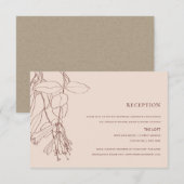 RETRO BLUSH PASTEL LINE DRAWING FLORA RECEPTIE INFORMATIEKAARTJE (Voorkant / Achterkant)