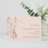 RETRO BLUSH PASTEL LINE DRAWING FLORA RECEPTIE INFORMATIEKAARTJE (Staand voorkant)