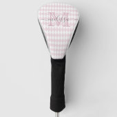 Retro Blush Pink Diamond Shape Patroon Golfheadcover (Voorkant)