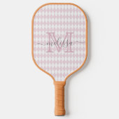 Retro Blush Pink Diamond Shape Patroon Pickleball Paddle (Voorkant)