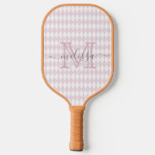 Retro Blush Pink Diamond Shape Patroon Pickleball Paddle (Achterkant)