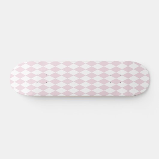 Retro Blush Pink Diamond Shape Pattern Skateboard (Horizontaal)