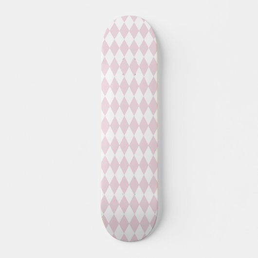 Retro Blush Pink Diamond Shape Pattern Skateboard (Voorkant)