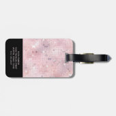 Retro Blush Pink Disco Mirror | Monogram Bagagelabel (Achterkant horizontaal)