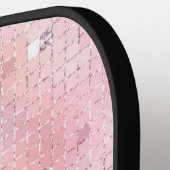 Retro Blush Pink Disco Mirror | Monogram Pickleball Paddle (Links Detail)