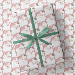 Retro Blush Pink kerstmis Cadeaupapier