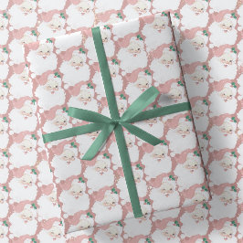 Retro Blush Pink kerstmis Cadeaupapier