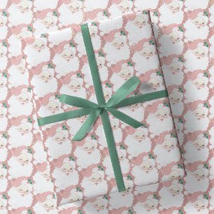 Retro Blush Pink  kerstmis Cadeaupapier