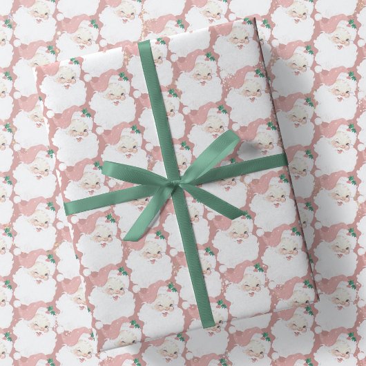 Retro Blush Pink kerstmis Cadeaupapier