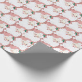 Retro Blush Pink kerstmis Cadeaupapier (Hoek)