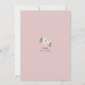 Retro Blush Pink Wedding Peony Roos Floral Kaart (Achterkant)