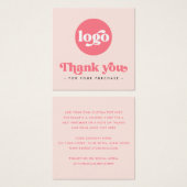 Retro blush roze business dank u insert kaart (Voorkant /achterkant)