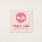 Retro blush roze business dank u insert kaart (Voorkant)