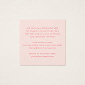Retro blush roze business dank u insert kaart (Achterkant)