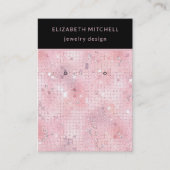 Retro Blush Roze Disco Glam | Oorbel Display Kaart Visitekaartje (Voorkant)