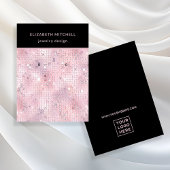 Retro Blush Roze Disco Glam | Oorbel Display Kaart Visitekaartje