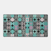 Retro Blush Roze Mint Blauwgroen Groene Pop Kunstp Bureaumat (Voorkant)