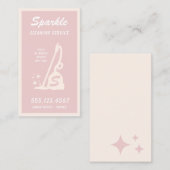 Retro Blush Roze reinigingsservice Maid Calling Contactkaartje (Voorkant / Achterkant)