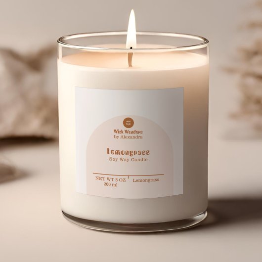 Retro Blush Roze Terracotta Arch Kaars Label