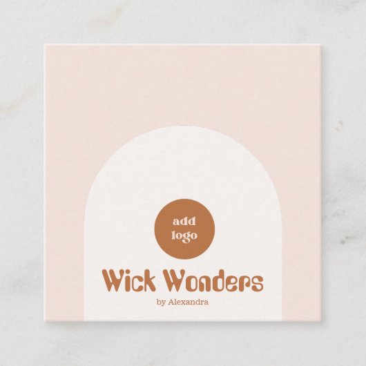Retro Blush Roze Terracotta Boogkaars Vierkante Visitekaartje (Voorkant)