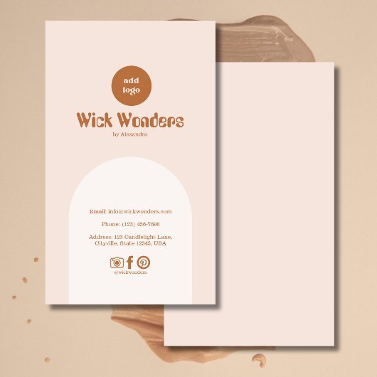 Retro Blush Roze Terracotta Boogkaars Visitekaartje