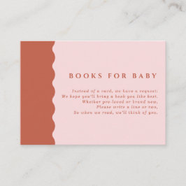 Retro Blush & Terracotta Waves Books for Baby Informatiekaartje