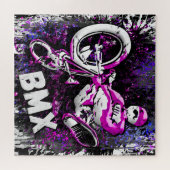 Retro Bmx Bike Puzzle - Bmx Puzzle Trick Jump Legpuzzel (Horizontaal)