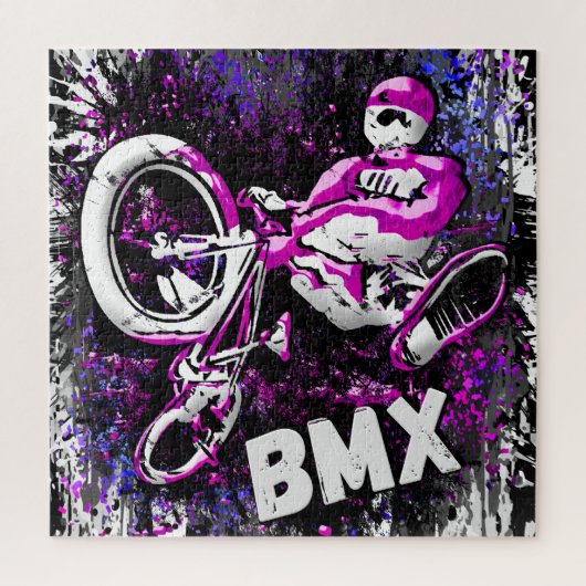 Retro Bmx Bike Puzzle - Bmx Puzzle Trick Jump Legpuzzel (Verticaal)