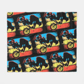 Retro Bmx-fiets -  Bmx Bike Freestyle Fleece Deken (Voorkant (Horizontaal))